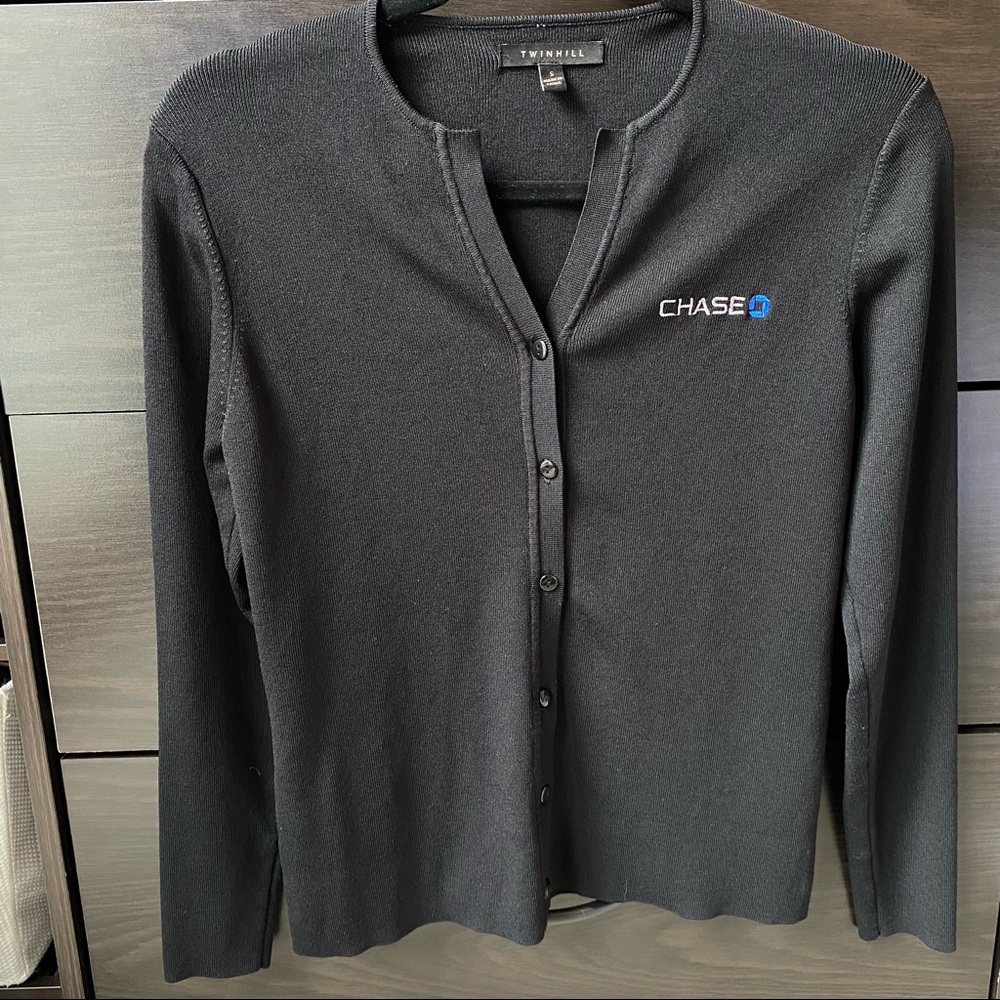 Chase Bank cardigan sweater